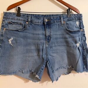 Signature by Levi Strauss Light Blue Distressed Jean Shorts size 18